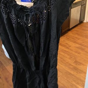 Off shoulder black romper